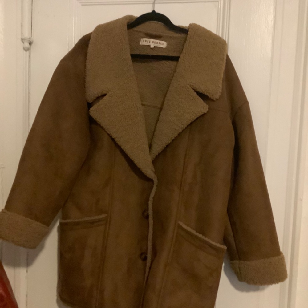 Free People Brown Diogo Shearling Leather Jacket - Picture 4 of 13